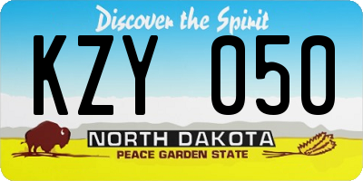 ND license plate KZY050