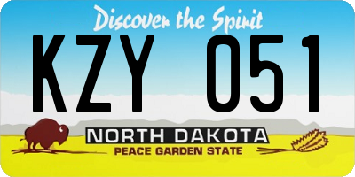 ND license plate KZY051