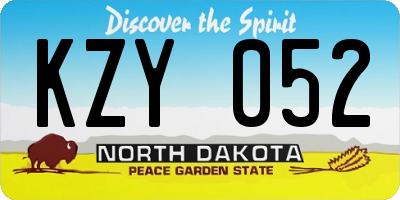 ND license plate KZY052