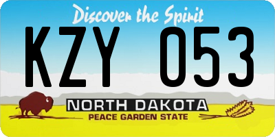 ND license plate KZY053