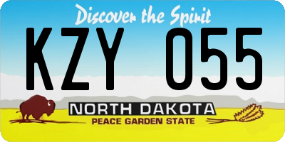 ND license plate KZY055