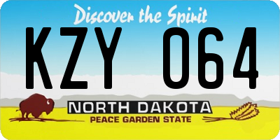 ND license plate KZY064