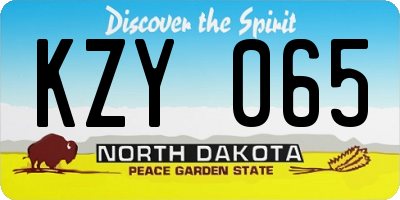 ND license plate KZY065