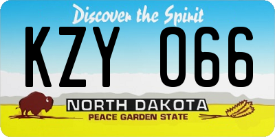 ND license plate KZY066