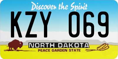 ND license plate KZY069