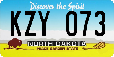 ND license plate KZY073