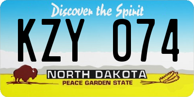 ND license plate KZY074