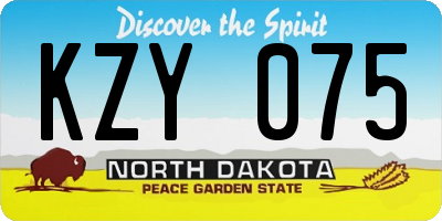 ND license plate KZY075