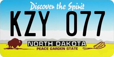 ND license plate KZY077