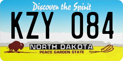 ND license plate KZY084