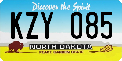 ND license plate KZY085