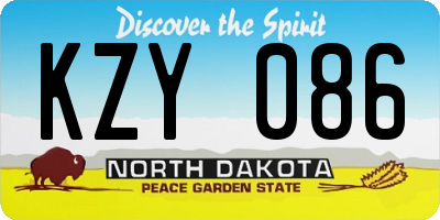 ND license plate KZY086