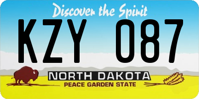 ND license plate KZY087