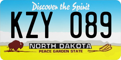 ND license plate KZY089