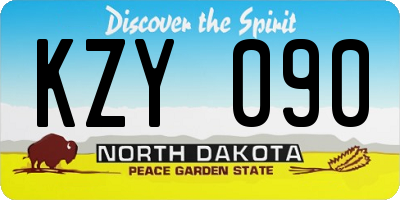 ND license plate KZY090