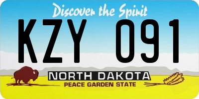 ND license plate KZY091