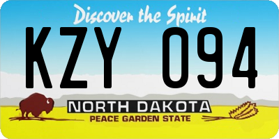 ND license plate KZY094