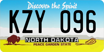 ND license plate KZY096