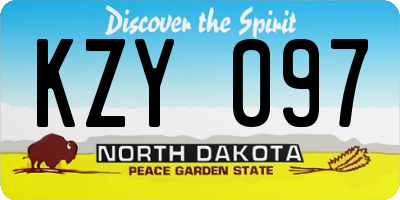 ND license plate KZY097