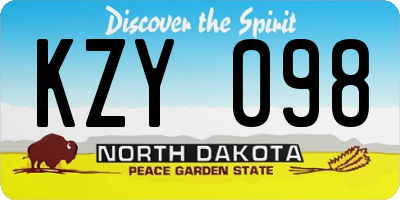 ND license plate KZY098