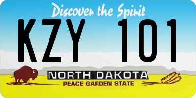 ND license plate KZY101