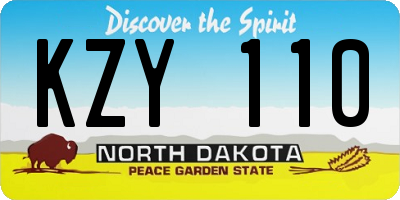 ND license plate KZY110