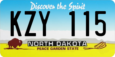 ND license plate KZY115