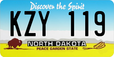 ND license plate KZY119