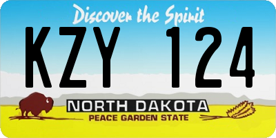 ND license plate KZY124