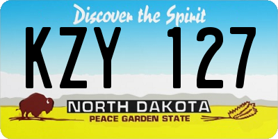ND license plate KZY127