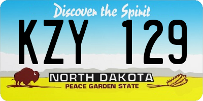 ND license plate KZY129