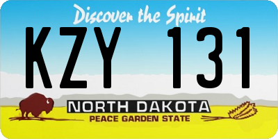 ND license plate KZY131