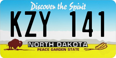 ND license plate KZY141