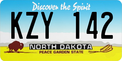 ND license plate KZY142