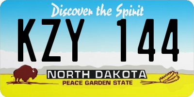 ND license plate KZY144