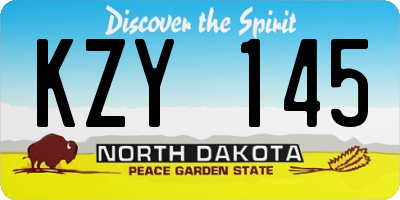 ND license plate KZY145