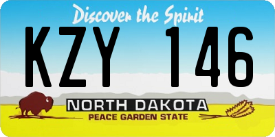 ND license plate KZY146