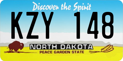 ND license plate KZY148