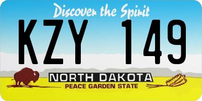 ND license plate KZY149