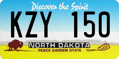 ND license plate KZY150