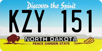 ND license plate KZY151