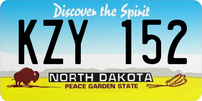 ND license plate KZY152