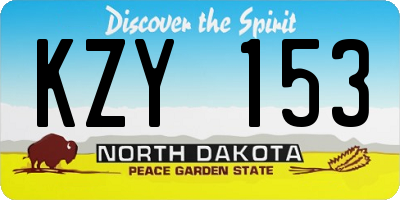 ND license plate KZY153