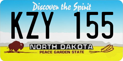 ND license plate KZY155