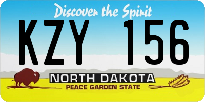 ND license plate KZY156