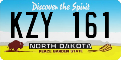 ND license plate KZY161