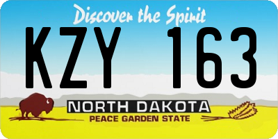 ND license plate KZY163