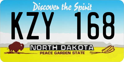 ND license plate KZY168