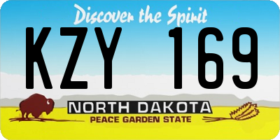 ND license plate KZY169