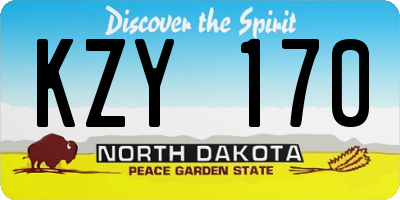 ND license plate KZY170